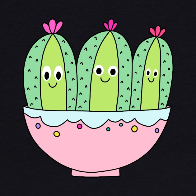 Cute Cactus Design #105: 3 Pretty Cactus Girls by DreamCactus